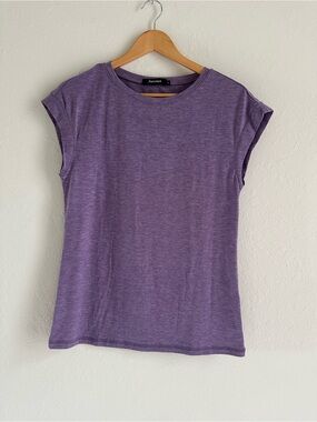 Atmosphere Heather Purple Cap Sleeve Crew Tee